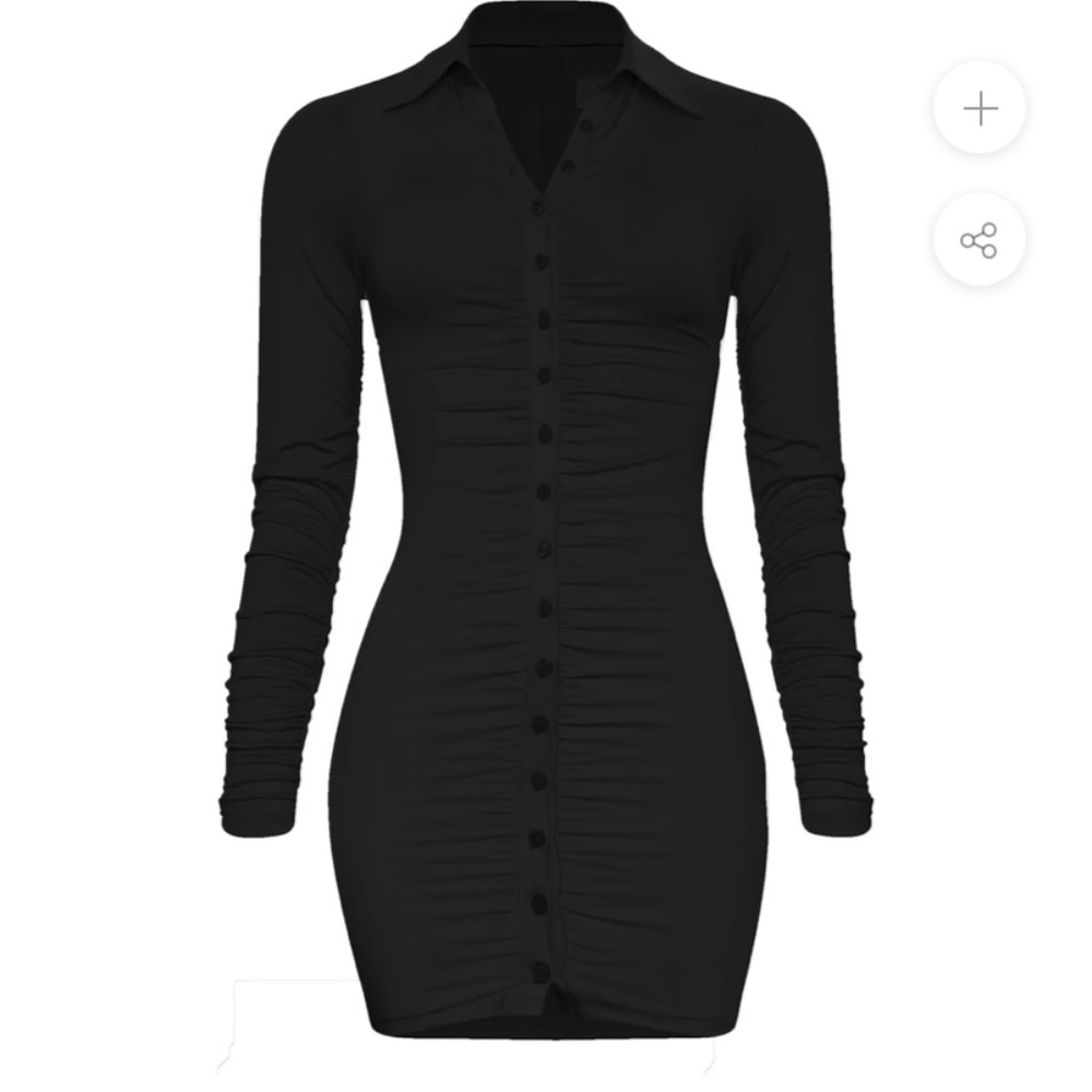 Black button down dress